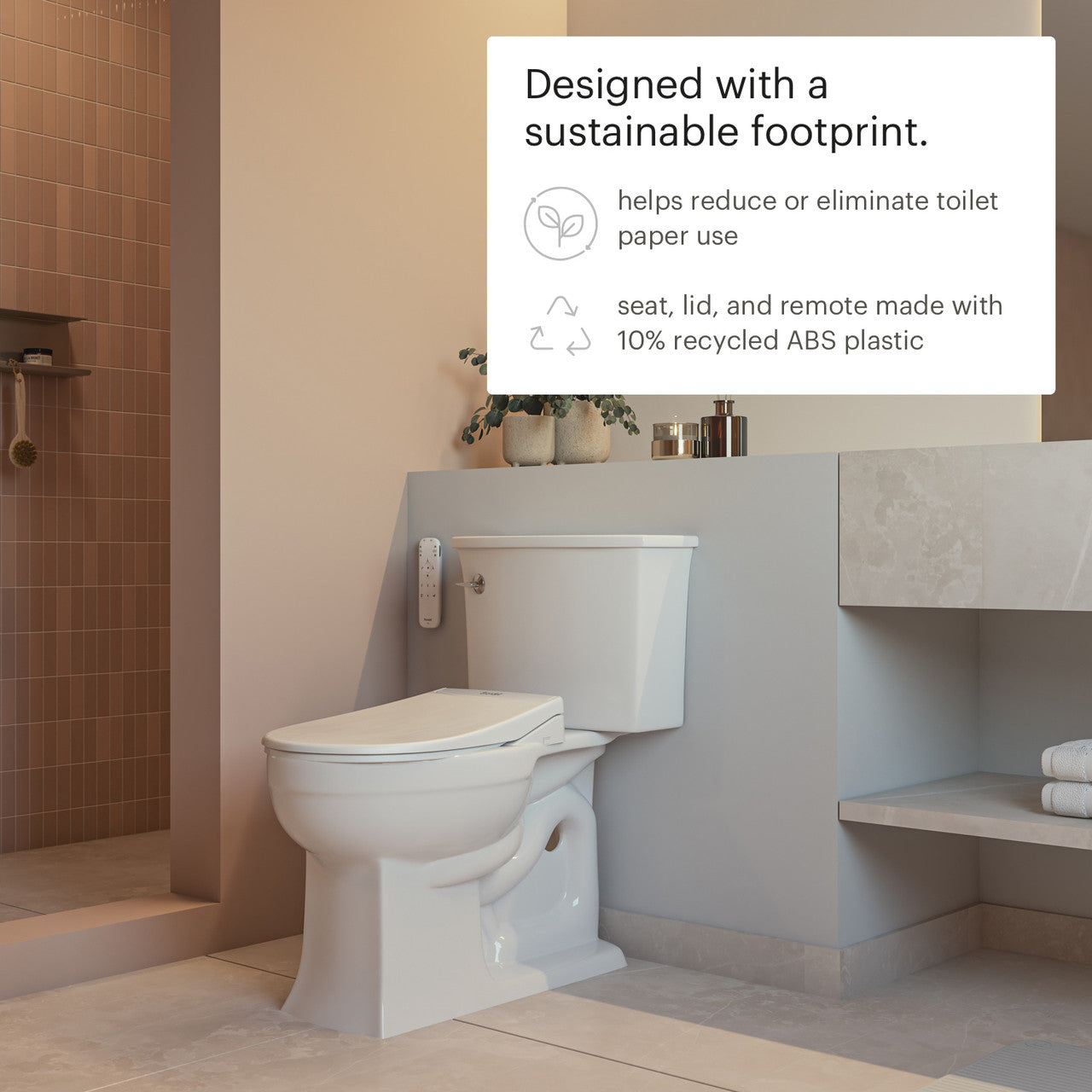 Brondell Swash Eco Thinline T66 Luxury Bidet Seat - With Remote Control