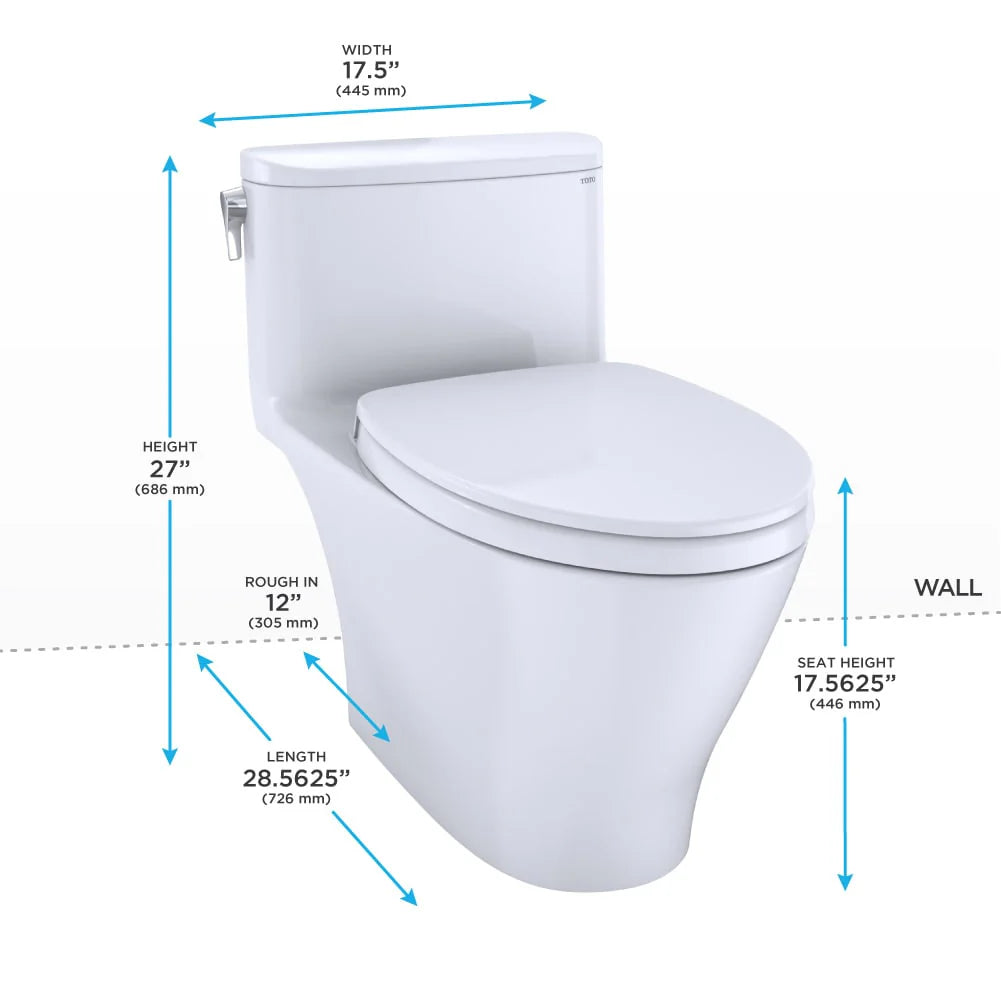 TOTO Nexus One-Piece Elongated 1.28 Gpf Skirted Toilet - Cotton White - Washlet+ Ready