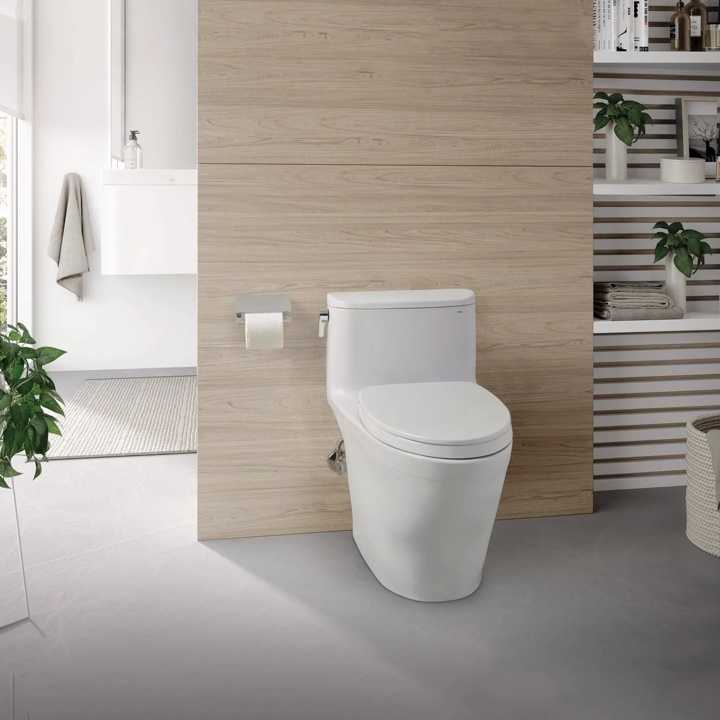 TOTO Nexus One-Piece Elongated 1.28 Gpf Skirted Toilet - Cotton White - Washlet+ Ready