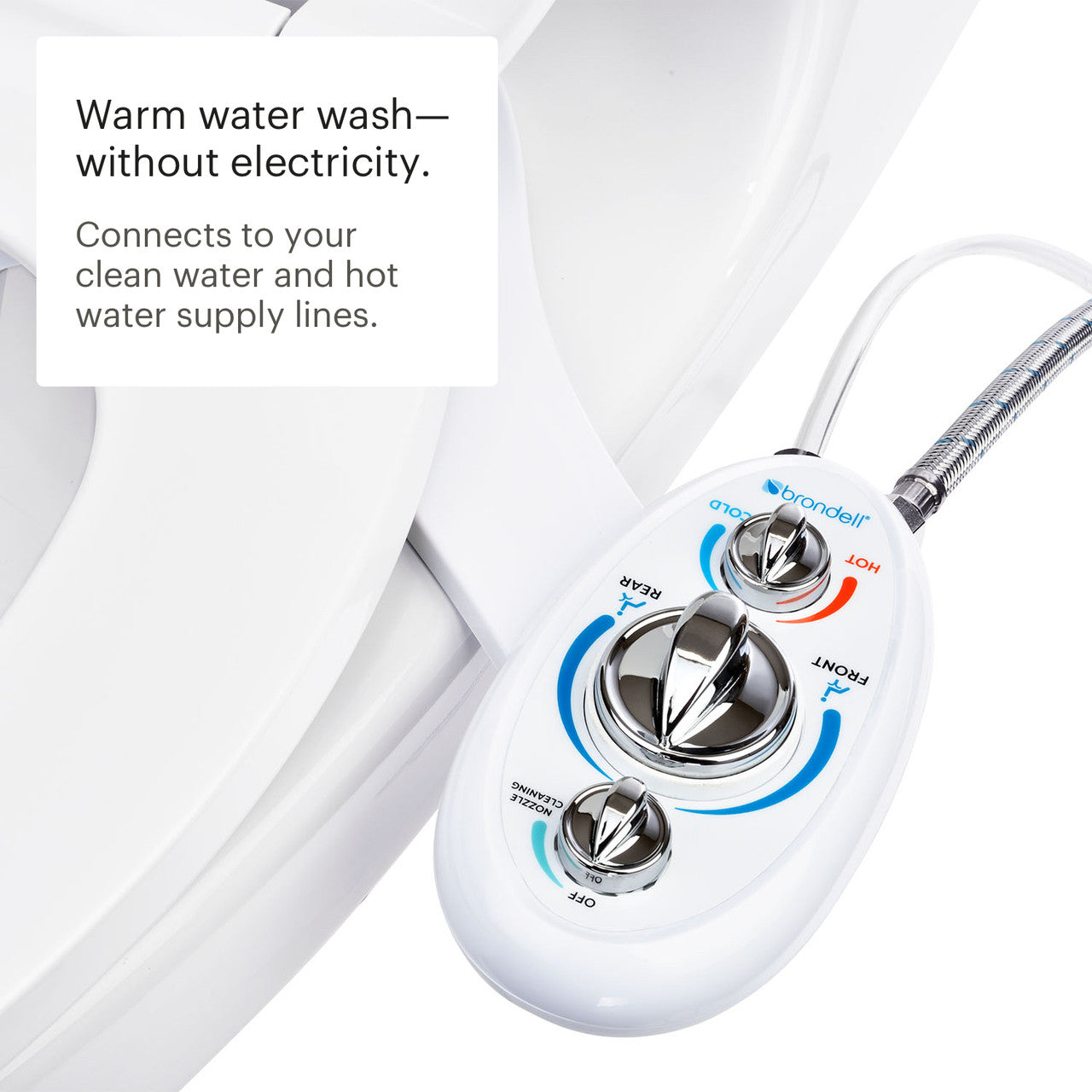 SouthSpa Advanced Warm Water Left-Handed Bidet Attachment with Dual Nozzles