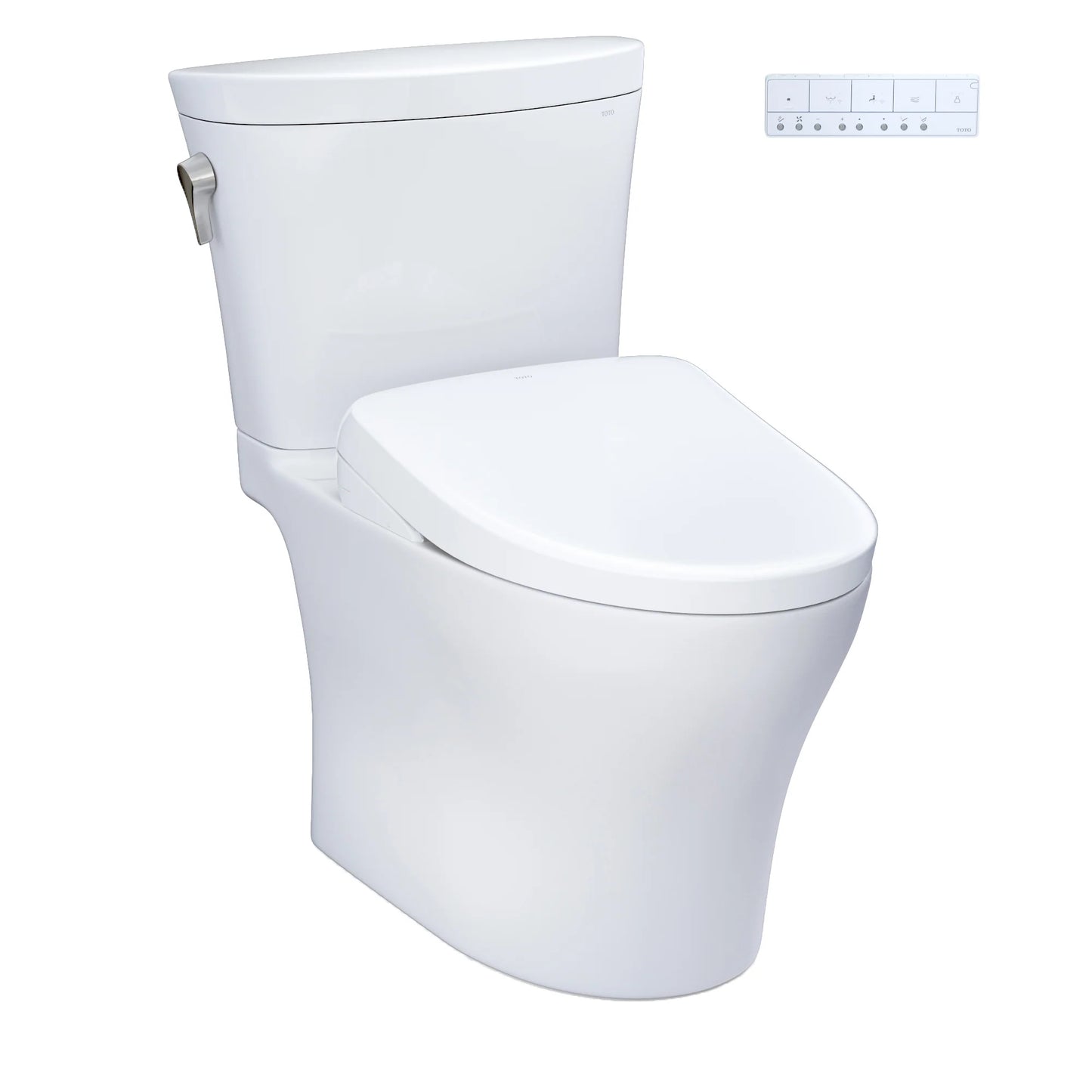 TOTO WASHLET+ Aquia IV Arc Two-Piece Elongated Dual Flush 1.28 and 0.9 GPF Toilet with S7 Contemporary Bidet Seat, Cotton White - MW4484726CEMFGN#01, MW4484726CEMFGNA#01