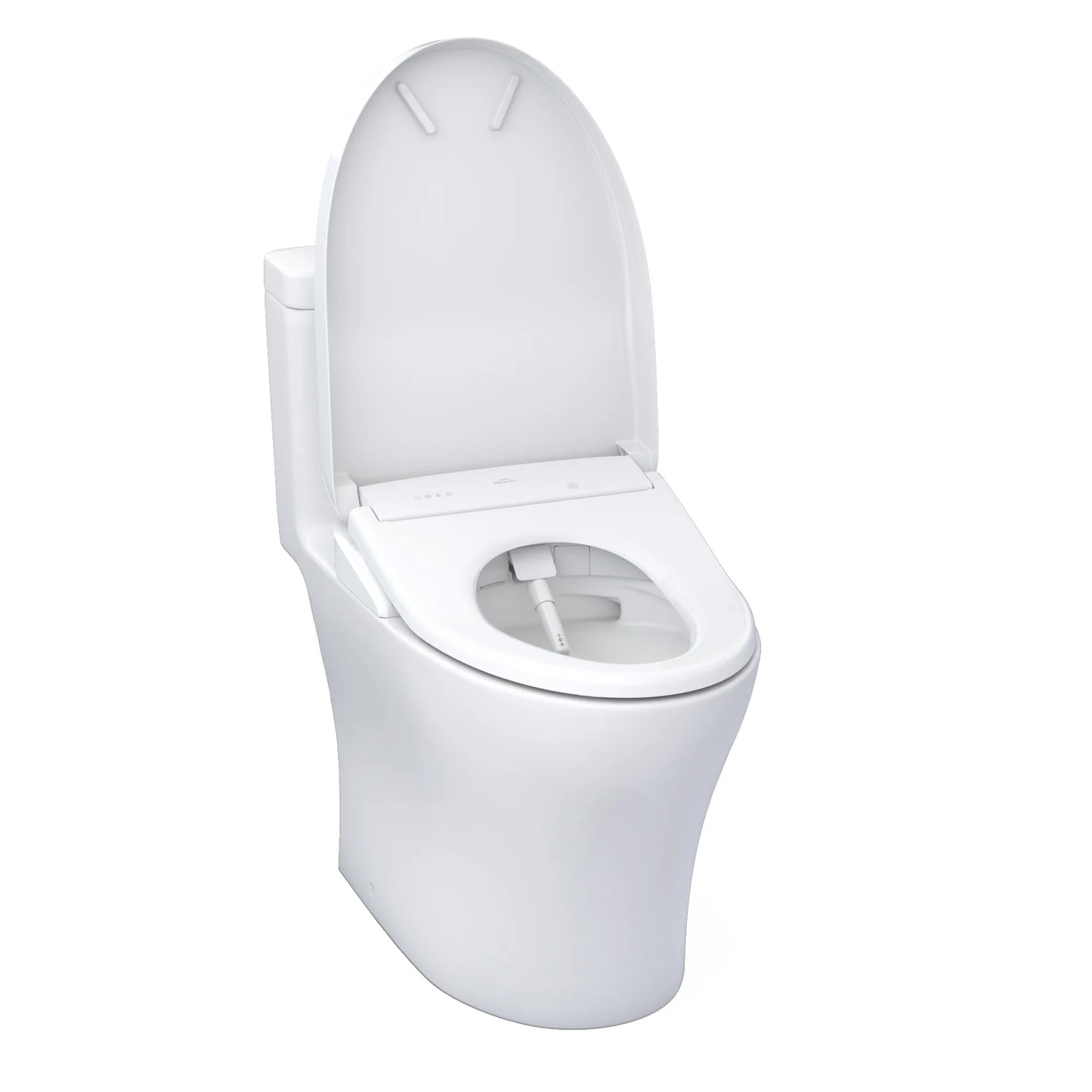 TOTO Washlet+ Aquia IV One-Piece Elongated Dual Flush 1.28 and 0.9 GPF Toilet with S7A Contemporary Electric Bidet Seat, Cotton White - MW6464736CEMFGN#01, MW6464736CEMFGNA#01