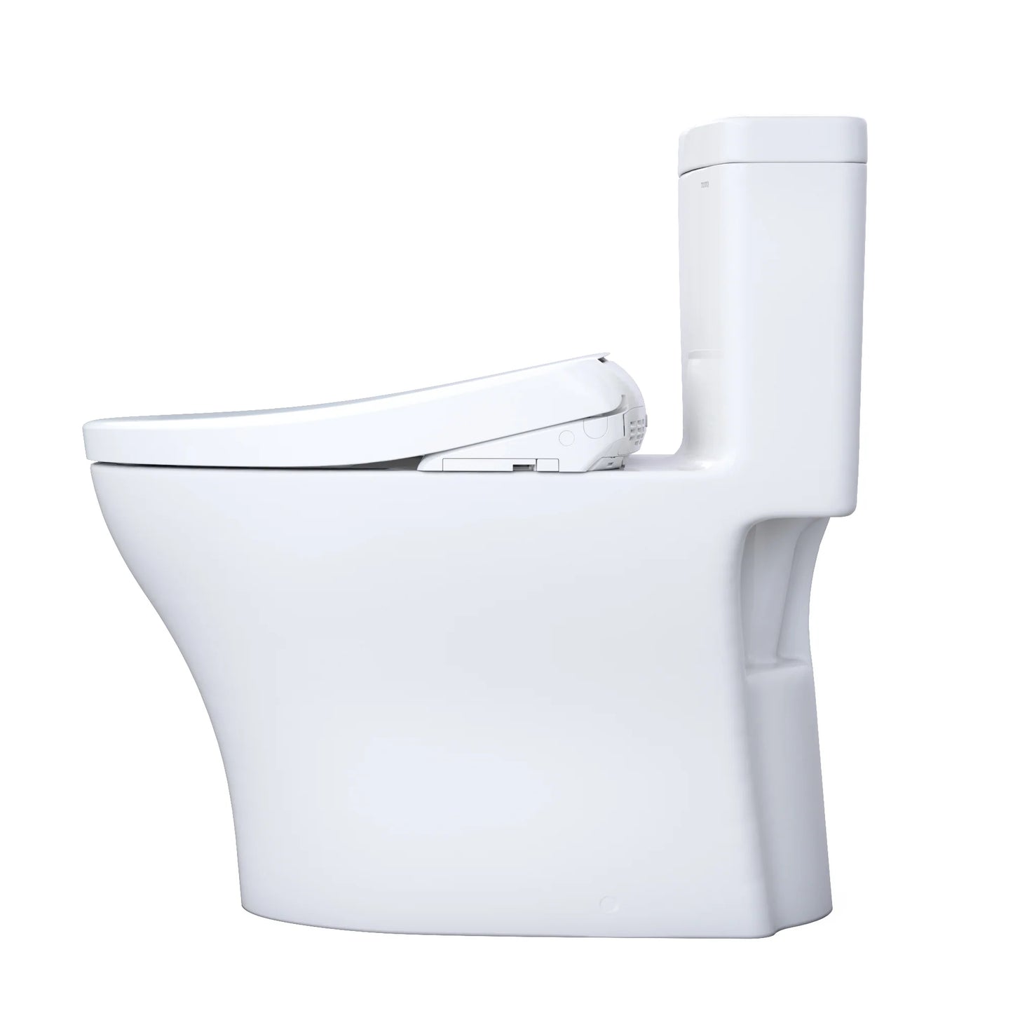 TOTO Washlet+ Aquia IV One-Piece Elongated Dual Flush 1.28 and 0.9 GPF Toilet with S7A Contemporary Electric Bidet Seat, Cotton White - MW6464736CEMFGN#01, MW6464736CEMFGNA#01