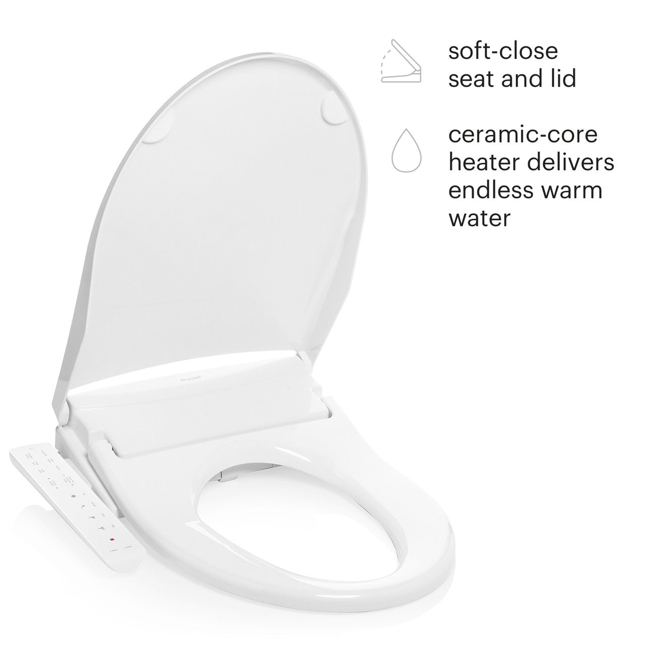 Brondell Swash Thinline T22 Luxury Bidet Seat - Side Arm Control