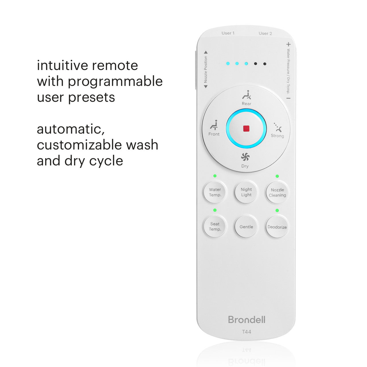 Brondell Swash Thinline T44 Luxury Bidet Seat - Remote Controlled