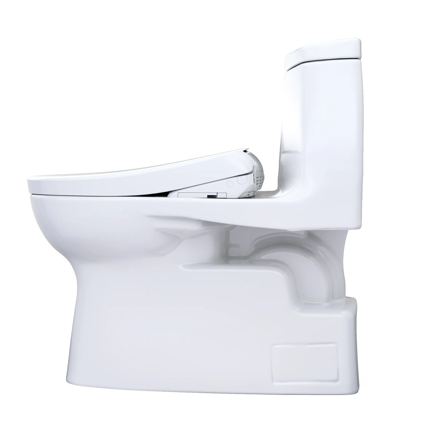TOTO WASHLET+ Carlyle II 1G One-Piece Elongated 1.0 GPF Toilet and WASHLET+ S7A Contemporary Bidet Seat, Cotton White - MW6144736CUFG#01, MW6144736CUFGA#01