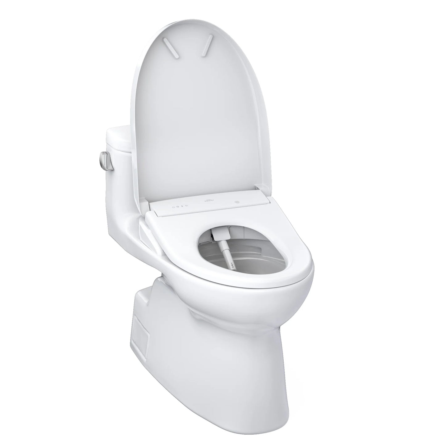 TOTO WASHLET+ Carolina II One-Piece Elongated 1.28 GPF Toilet and WASHLET+ S7A Contemporary Bidet Seat, Cotton White - MW6444736CEFG#01