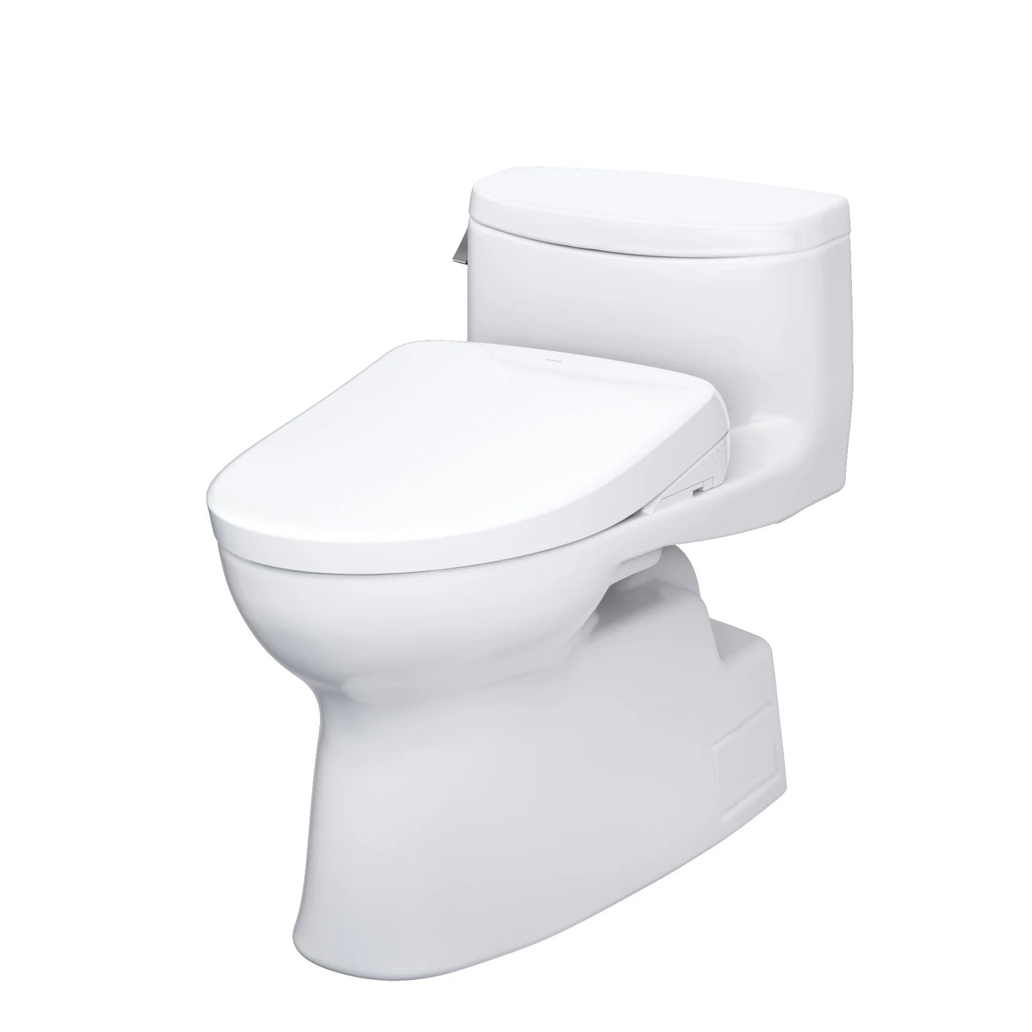 TOTO WASHLET+ Carolina II One-Piece Elongated 1.28 GPF Toilet and WASHLET+ S7A Contemporary Bidet Seat, Cotton White - MW6444736CEFG#01