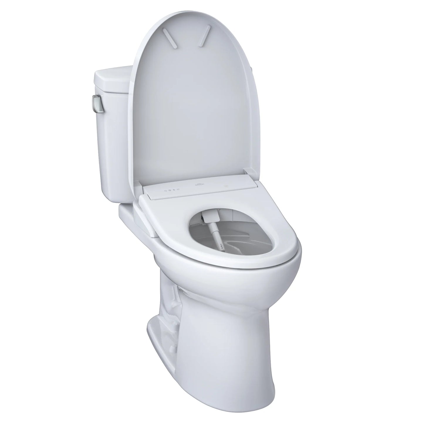 TOTO WASHLET+ Drake II Two-Piece Elongated 1.28 GPF Toilet and WASHLET+ S7 Contemporary Bidet Seat, Cotton White - MW4544726CEFG#01, MW4544726CEFGA#01