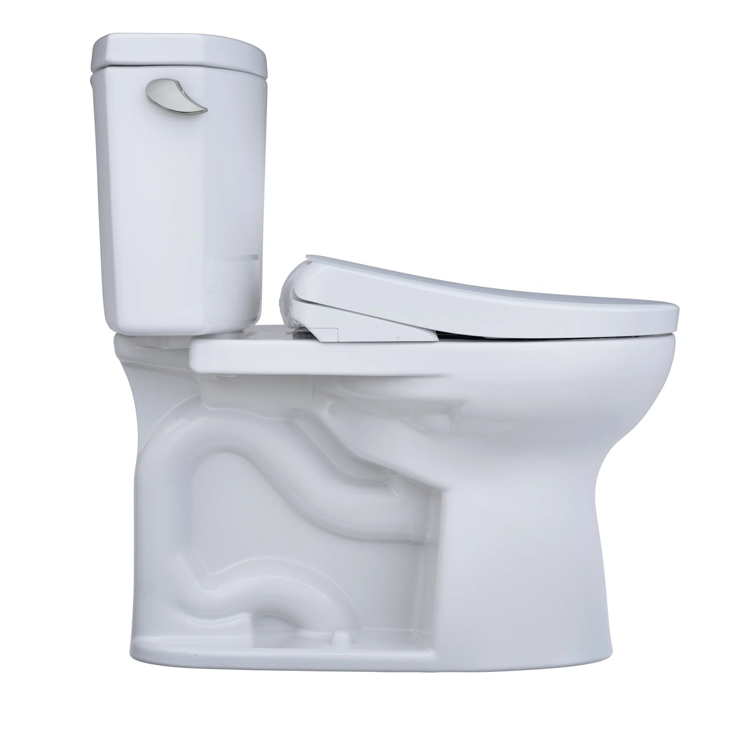 TOTO WASHLET+ Drake II Two-Piece Elongated 1.28 GPF Toilet and WASHLET+ S7 Contemporary Bidet Seat, Cotton White - MW4544726CEFG#01, MW4544726CEFGA#01