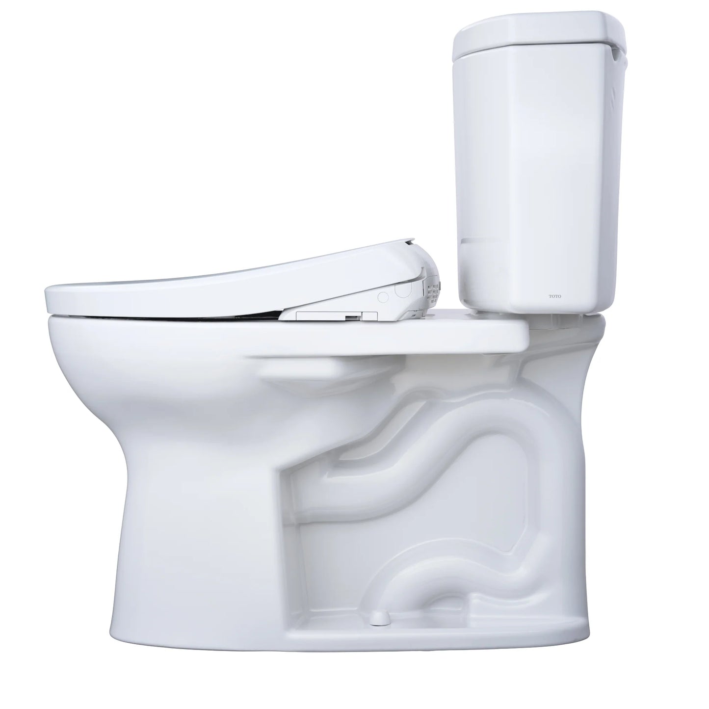 TOTO WASHLET+ Drake II Two-Piece Elongated 1.28 GPF Toilet and WASHLET+ S7 Contemporary Bidet Seat, Cotton White - MW4544726CEFG#01, MW4544726CEFGA#01