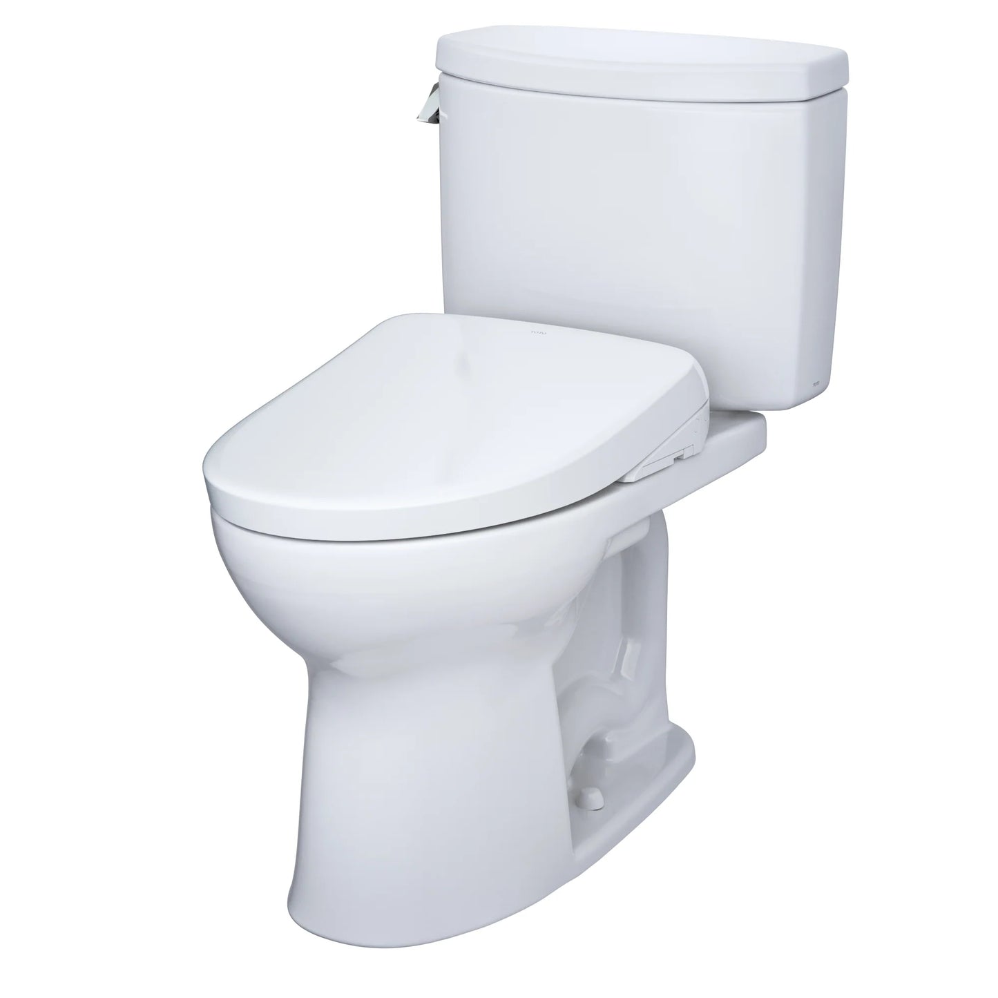 TOTO WASHLET+ Drake II Two-Piece Elongated 1.28 GPF Toilet and WASHLET+ S7 Contemporary Bidet Seat, Cotton White - MW4544726CEFG#01, MW4544726CEFGA#01