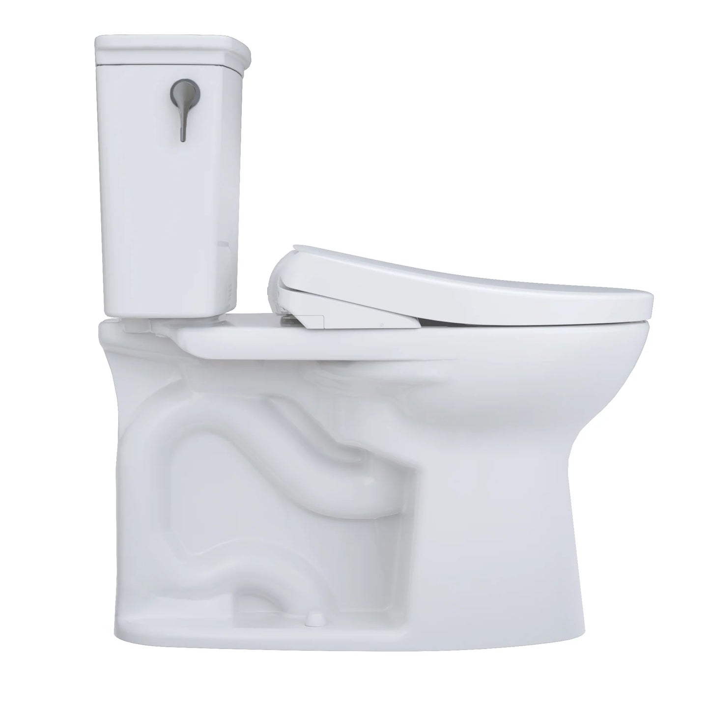 TOTO Drake Transitional WASHLET+ Two-Piece Elongated 1.28 GPF Universal Height TORNADO FLUSH Toilet with S7A Contemporary Bidet Seat, Cotton White - MW7864736CEFG#01, MW7864736CEFGA#01