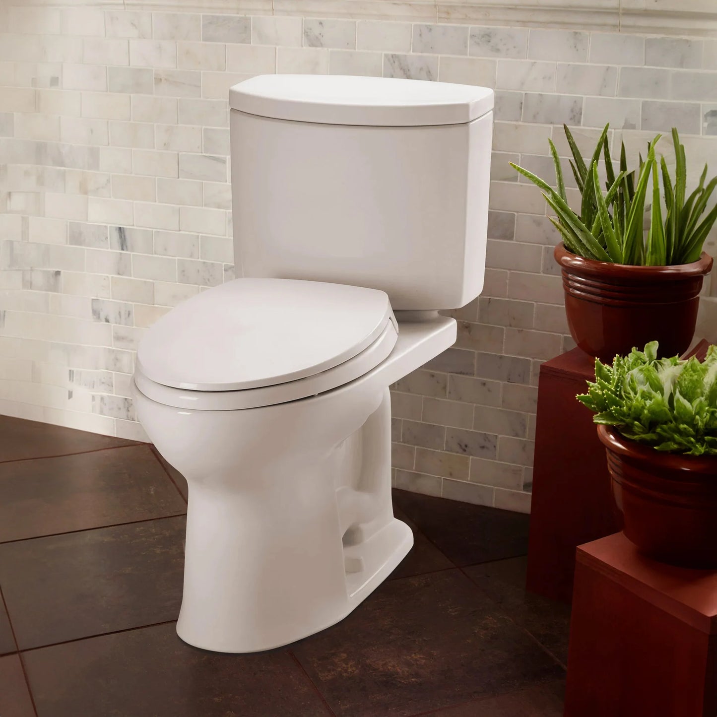 TOTO Drake II Two-Piece Elongated 1.28 Gpf Toilet - Cotton White - Washlet+ Ready