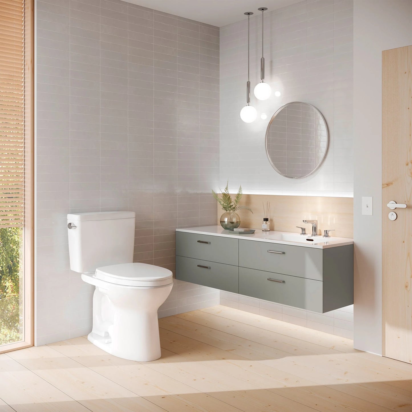 TOTO Drake Two-Piece Elongated 1.28 Gpf Toilet - Cotton White - Washlet+ Ready