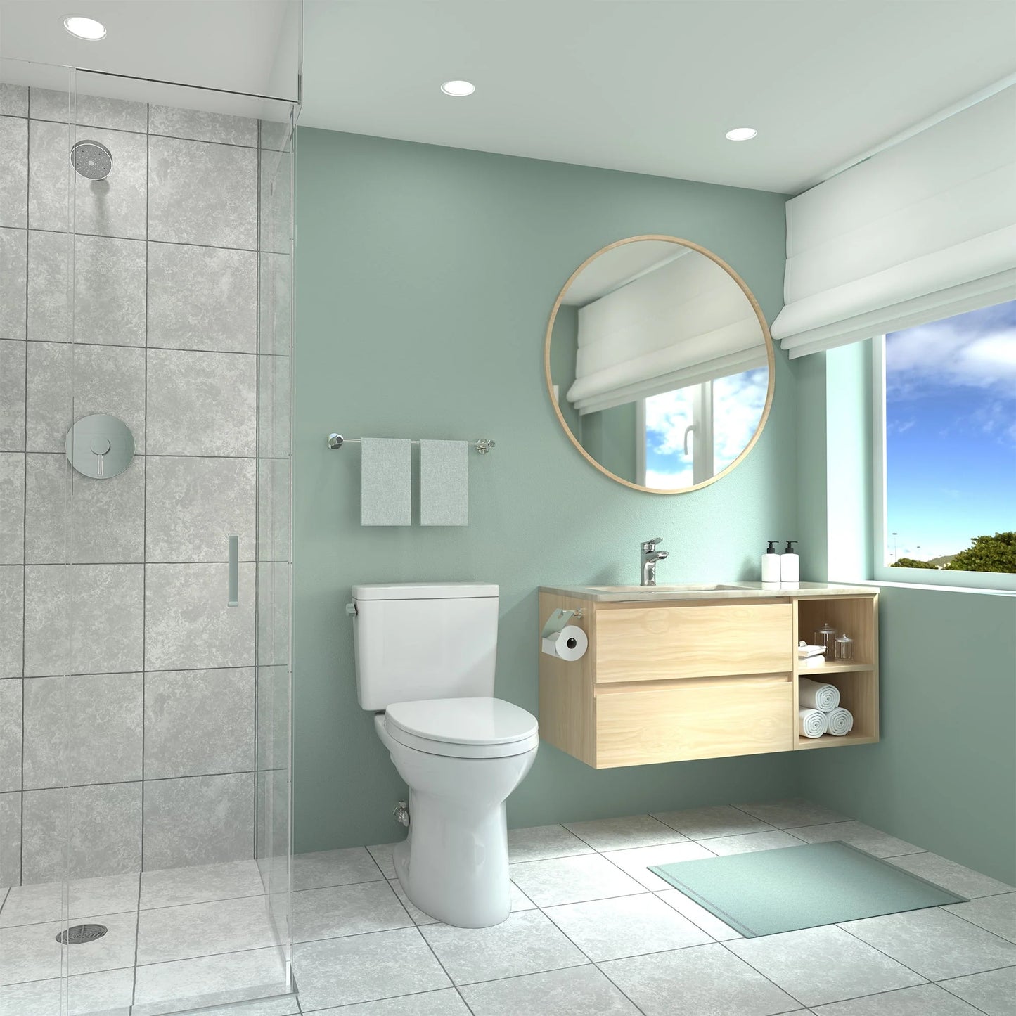 TOTO Drake Two-Piece Elongated 1.28 Gpf Toilet - Cotton White - Washlet+ Ready