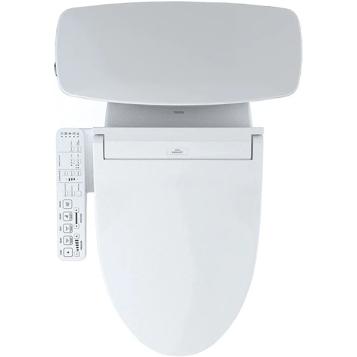 TOTO MW7863074CEFG#01 Drake Transitional Washlet+ 1.28 GPF Elongated Two-Piece Toilet with Washlet C2 Bidet Seat