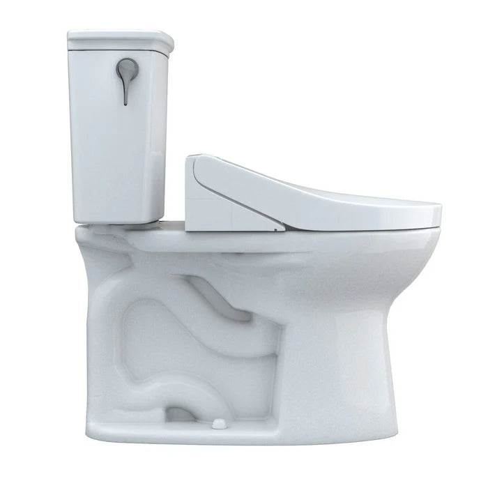 TOTO MW7863084CEFG#01 Drake Transitional Washlet+ 1.28 GPF Elongated Two-Piece Toilet with Washlet C5 Bidet Seat