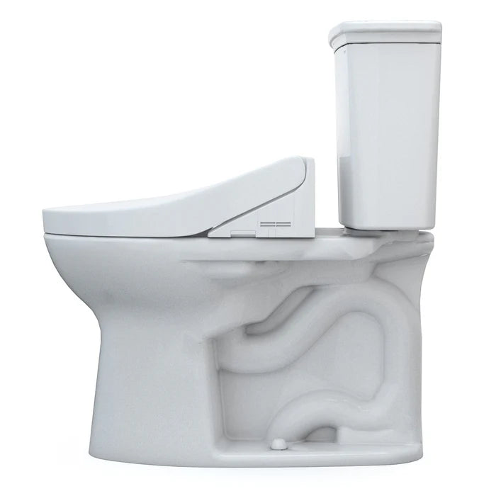TOTO MW7863084CEFG#01 Drake Transitional Washlet+ 1.28 GPF Elongated Two-Piece Toilet with Washlet C5 Bidet Seat