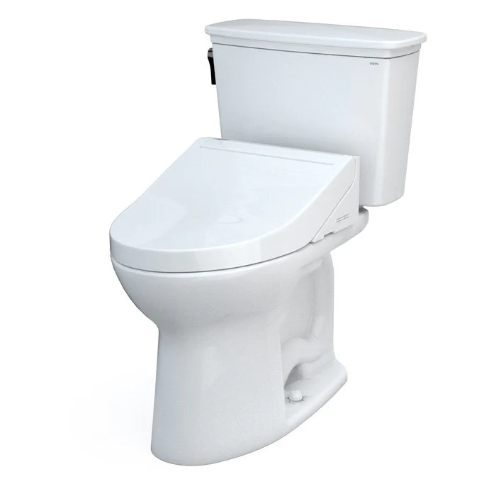 TOTO MW7863084CEFG#01 Drake Transitional Washlet+ 1.28 GPF Elongated Two-Piece Toilet with Washlet C5 Bidet Seat