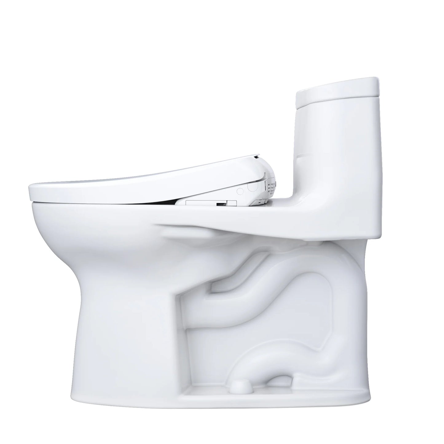 TOTO WASHLET+ Supreme II One-Piece Elongated 1.28 GPF Toilet and WASHLET+ S7 Contemporary Bidet Seat, Cotton White - MW6344726CEFG#01