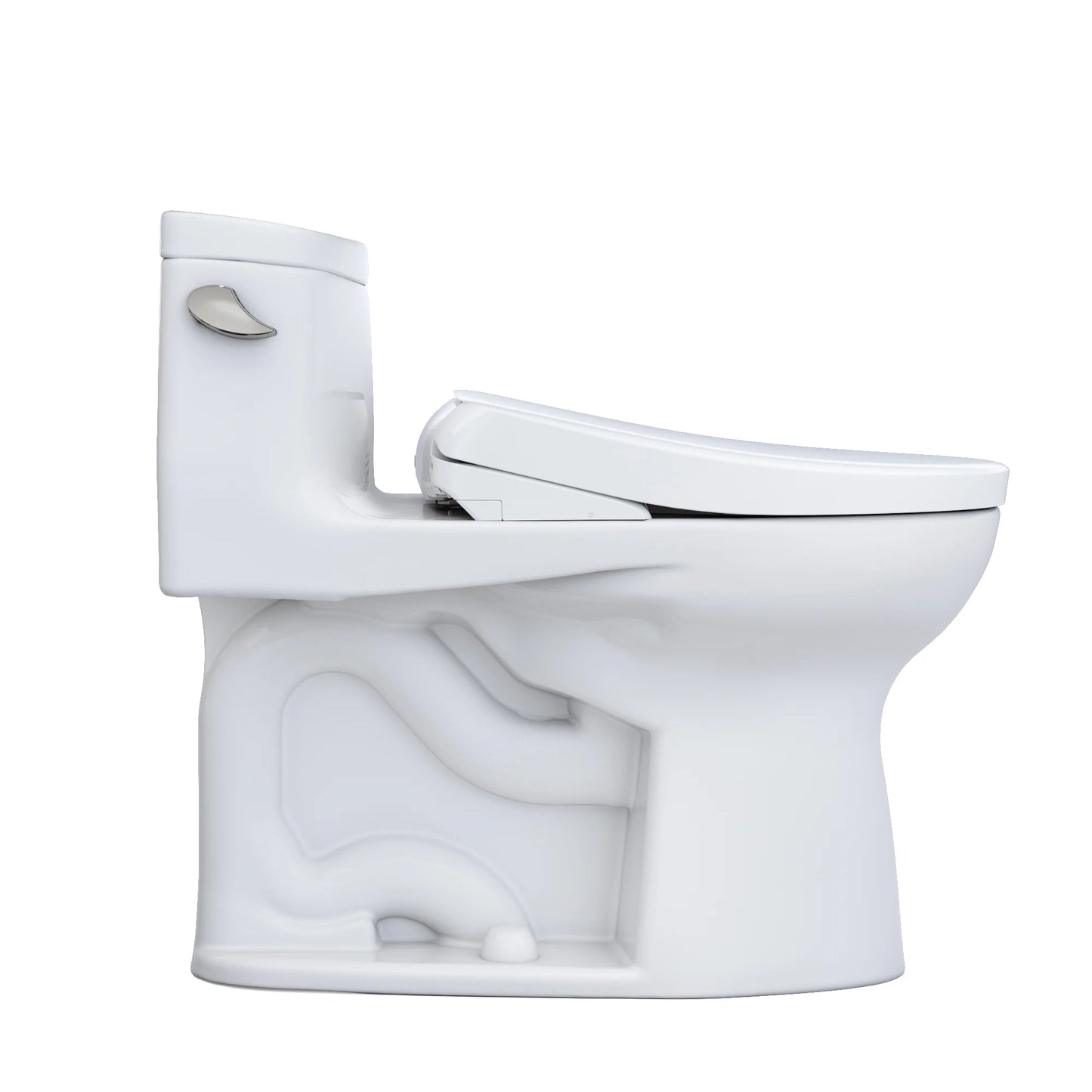 TOTO WASHLET+ Supreme II One-Piece Elongated 1.28 GPF Toilet and WASHLET+ S7 Contemporary Bidet Seat, Cotton White - MW6344726CEFG#01
