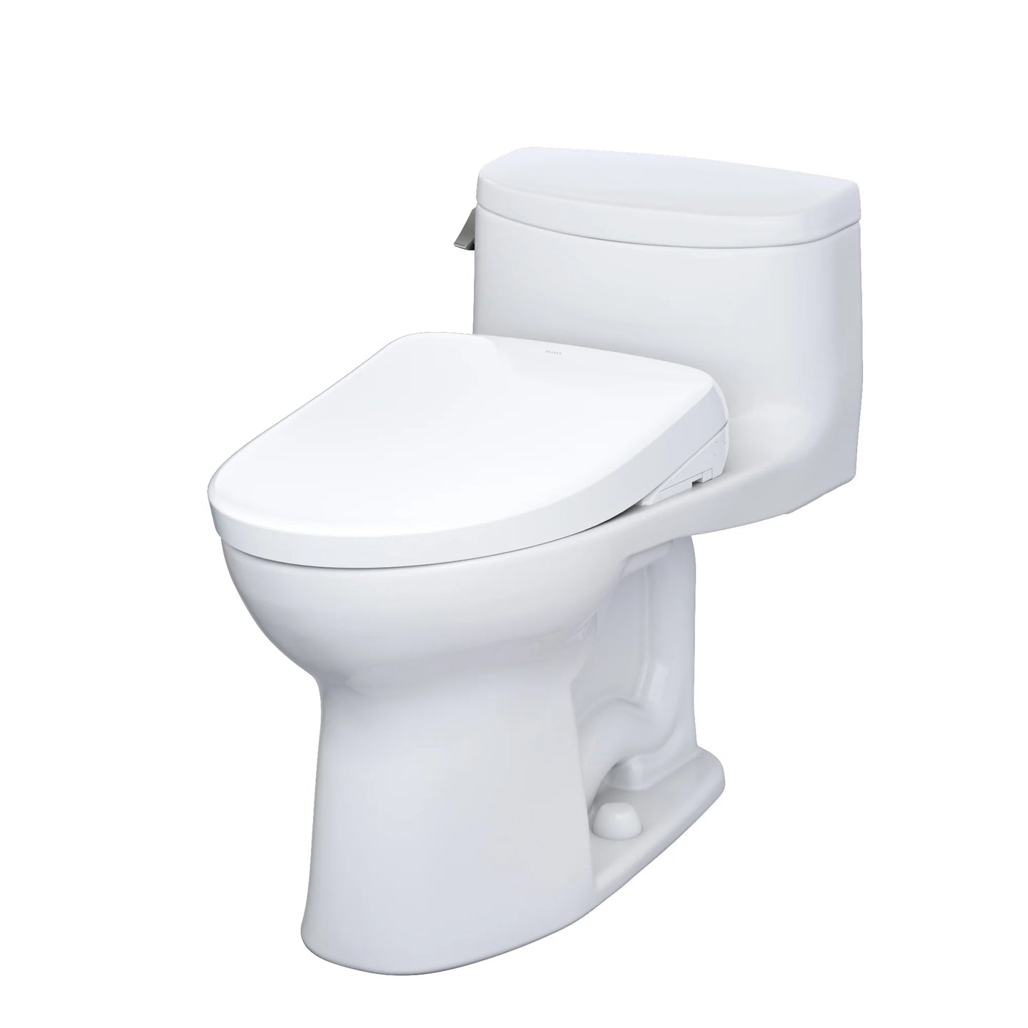TOTO WASHLET+ Supreme II One-Piece Elongated 1.28 GPF Toilet and WASHLET+ S7 Contemporary Bidet Seat, Cotton White - MW6344726CEFG#01