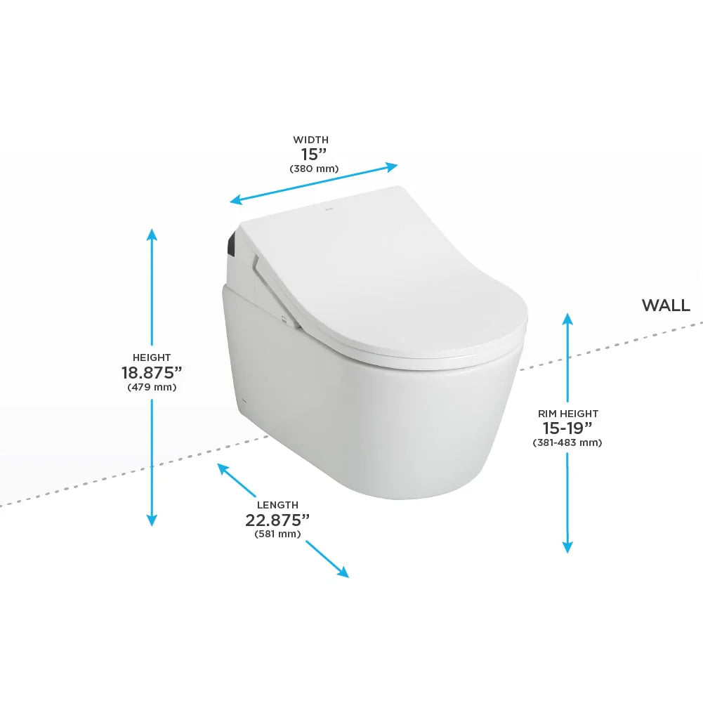 TOTO RP Washlet+ RX Wall-Hung Toilet 1.28 GpF & 0.9 GpF