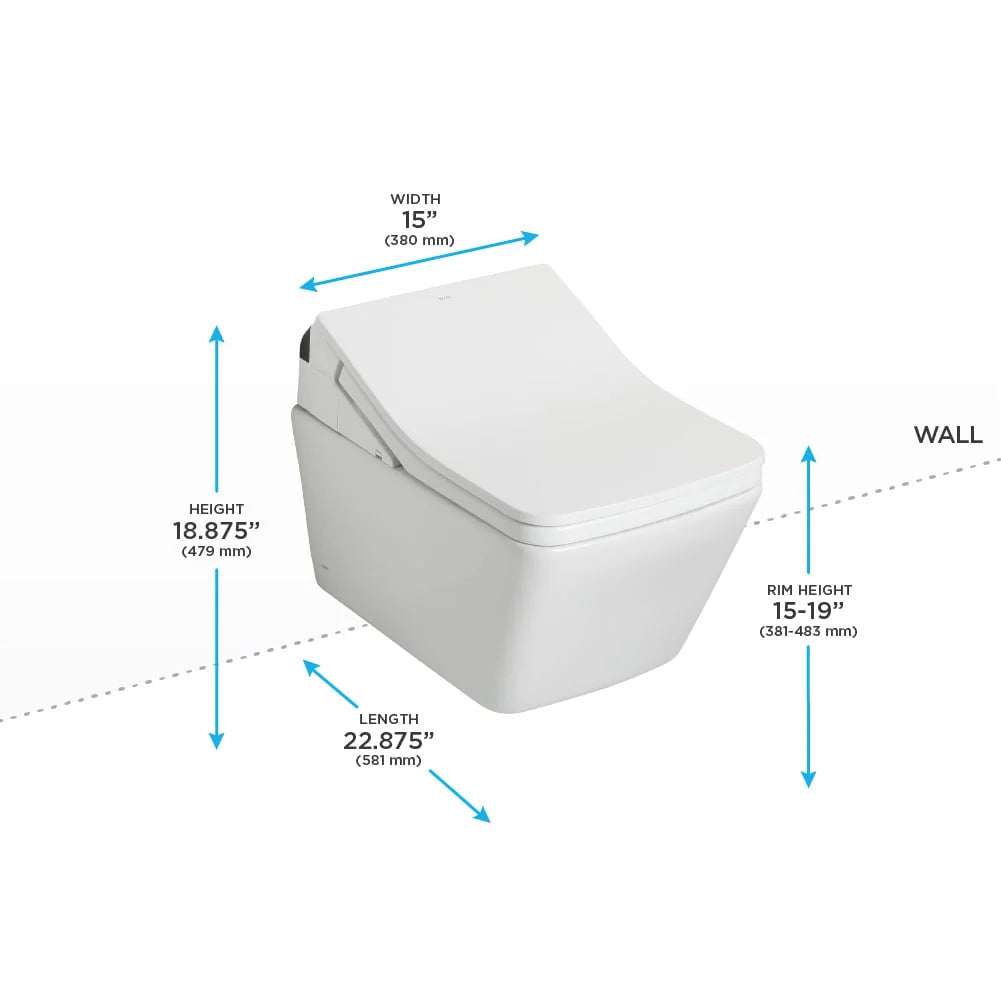 TOTO SP Washlet+ SX Wall-Hung Toilet 1.28 Gpf & 0.9 Gpf