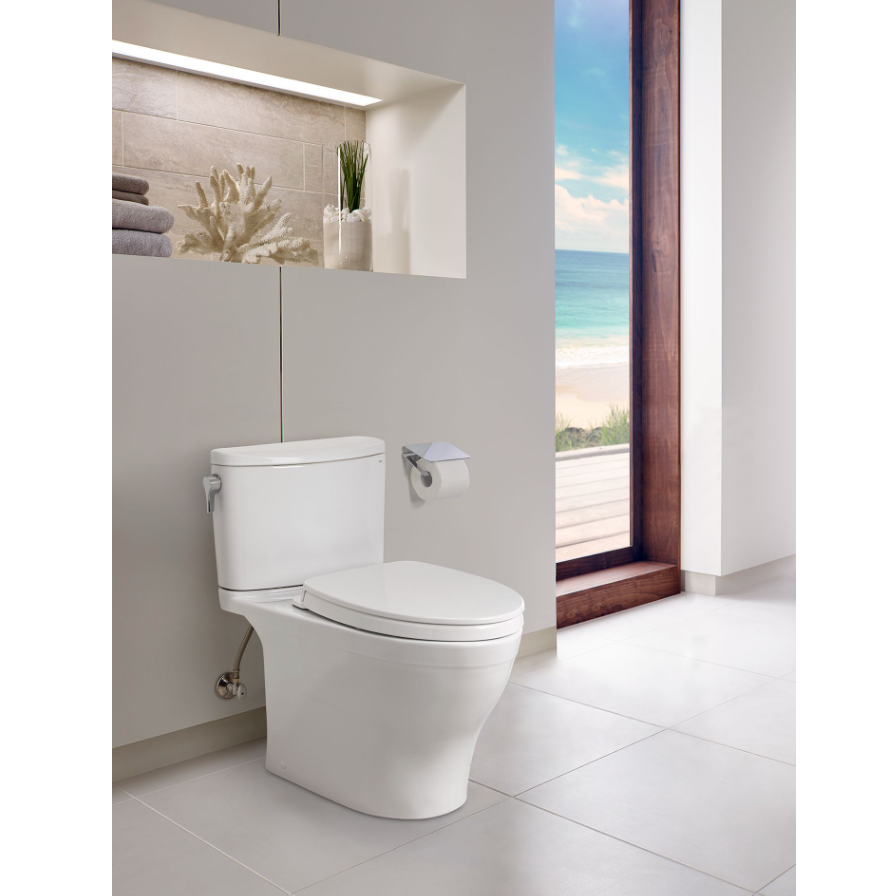 TOTO Nexus Two-Piece Elongated 1.28 Gpf Skirted Toilet - Cotton White - Washlet+ Ready