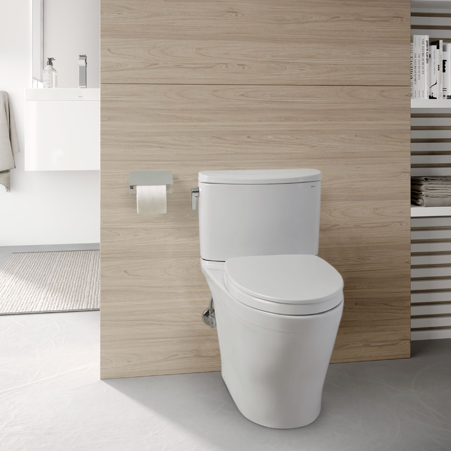 TOTO Nexus Two-Piece Elongated 1.28 Gpf Skirted Toilet - Cotton White - Washlet+ Ready