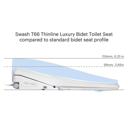 Brondell Swash Eco Thinline T66 Luxury Bidet Seat -  With Remote Control