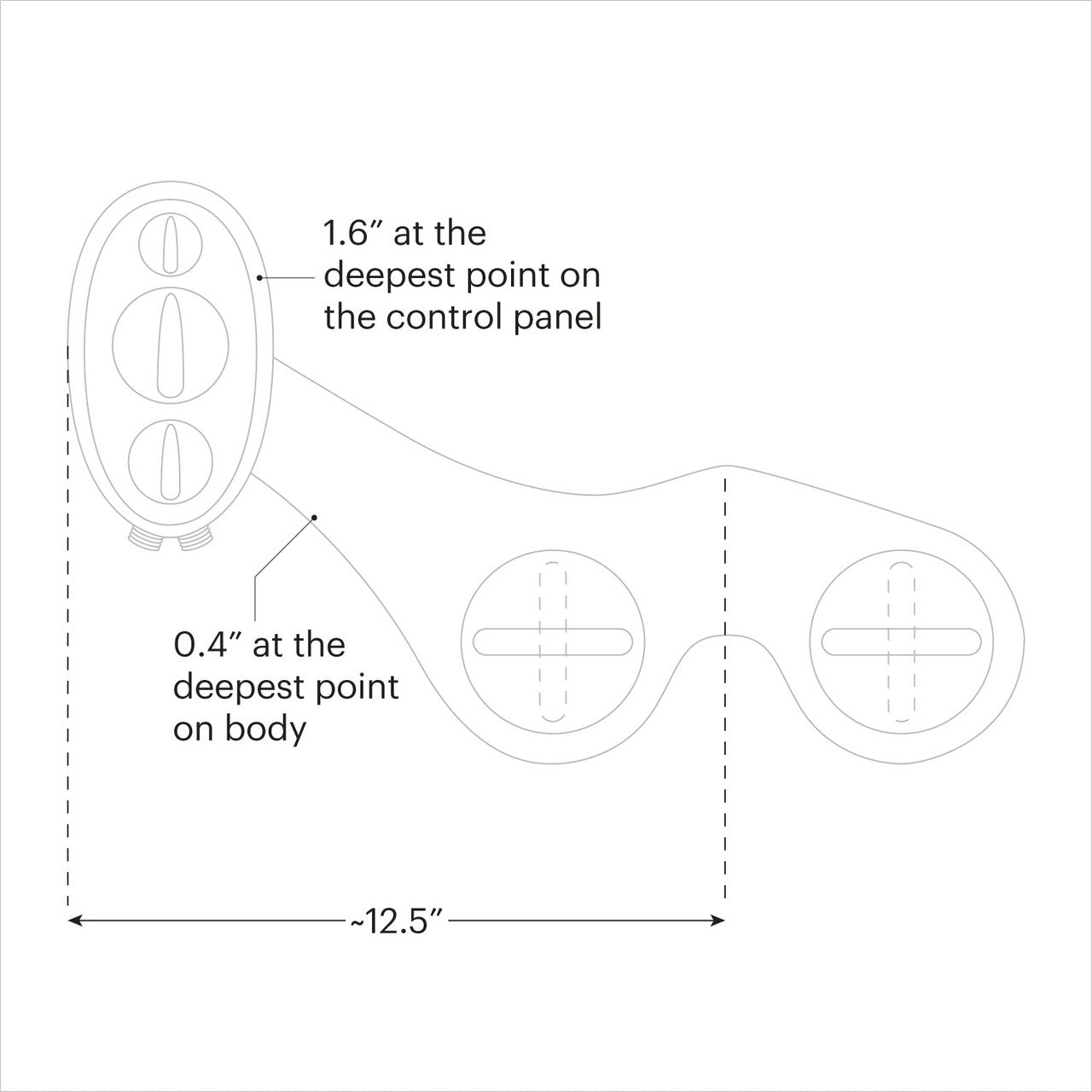 SouthSpa Advanced Warm Water Left-Handed Bidet Attachment with Dual Nozzles