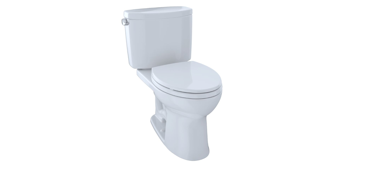 Toto Drake II Two-Piece Toilet, 1.28 Gpf, Elongated Bowl - Universal H ...