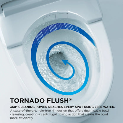 TOTO Carlyle II One-Piece Elongated 1.28 Gpf Skirted Toilet - Cotton White - Washlet+ Ready