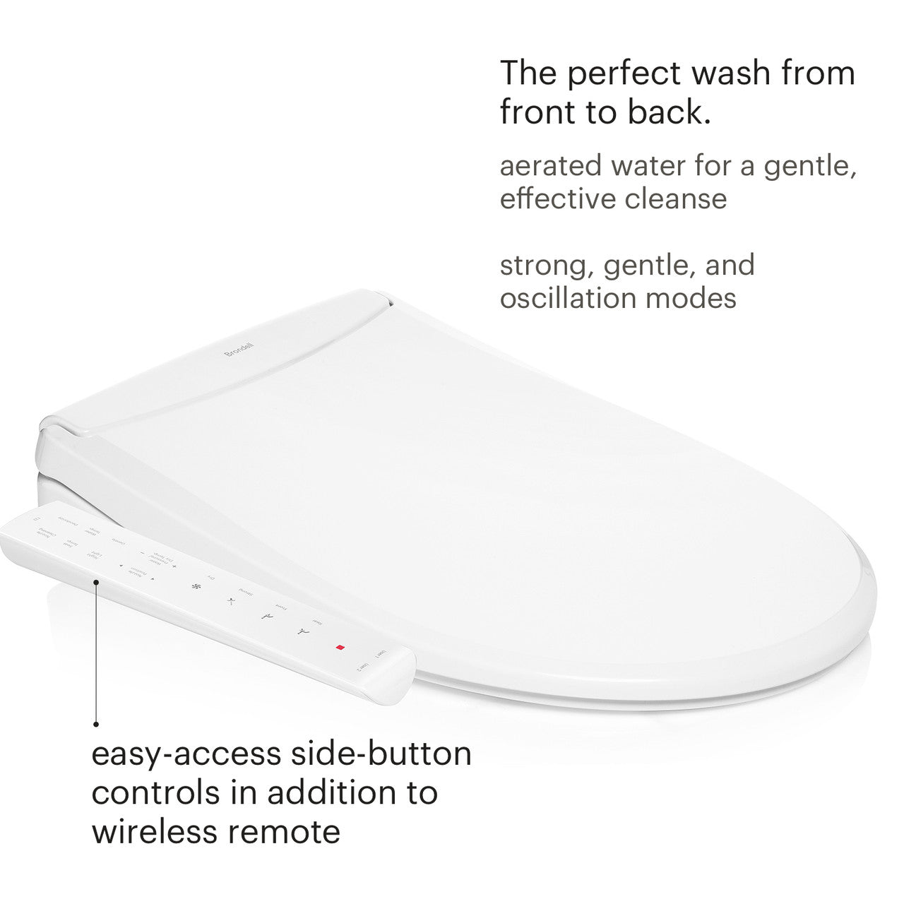 Brondell Swash Thinline T22 Luxury Bidet Seat - Side Arm Control