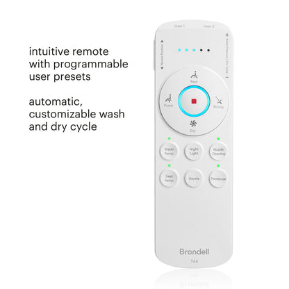 Brondell Swash Thinline T44 Luxury Bidet Seat - Remote Controlled