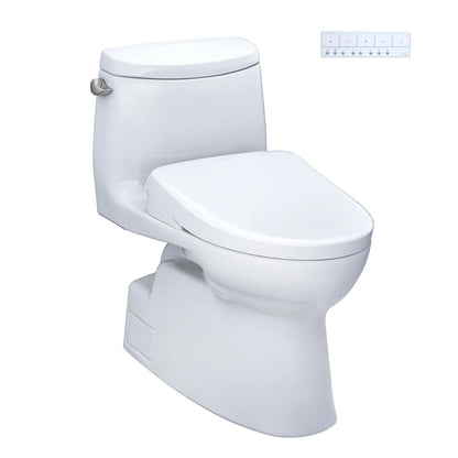 TOTO WASHLET+ Carlyle II 1G One-Piece Elongated 1.0 GPF Toilet and WASHLET+ S7A Contemporary Bidet Seat, Cotton White - MW6144736CUFG#01, MW6144736CUFGA#01