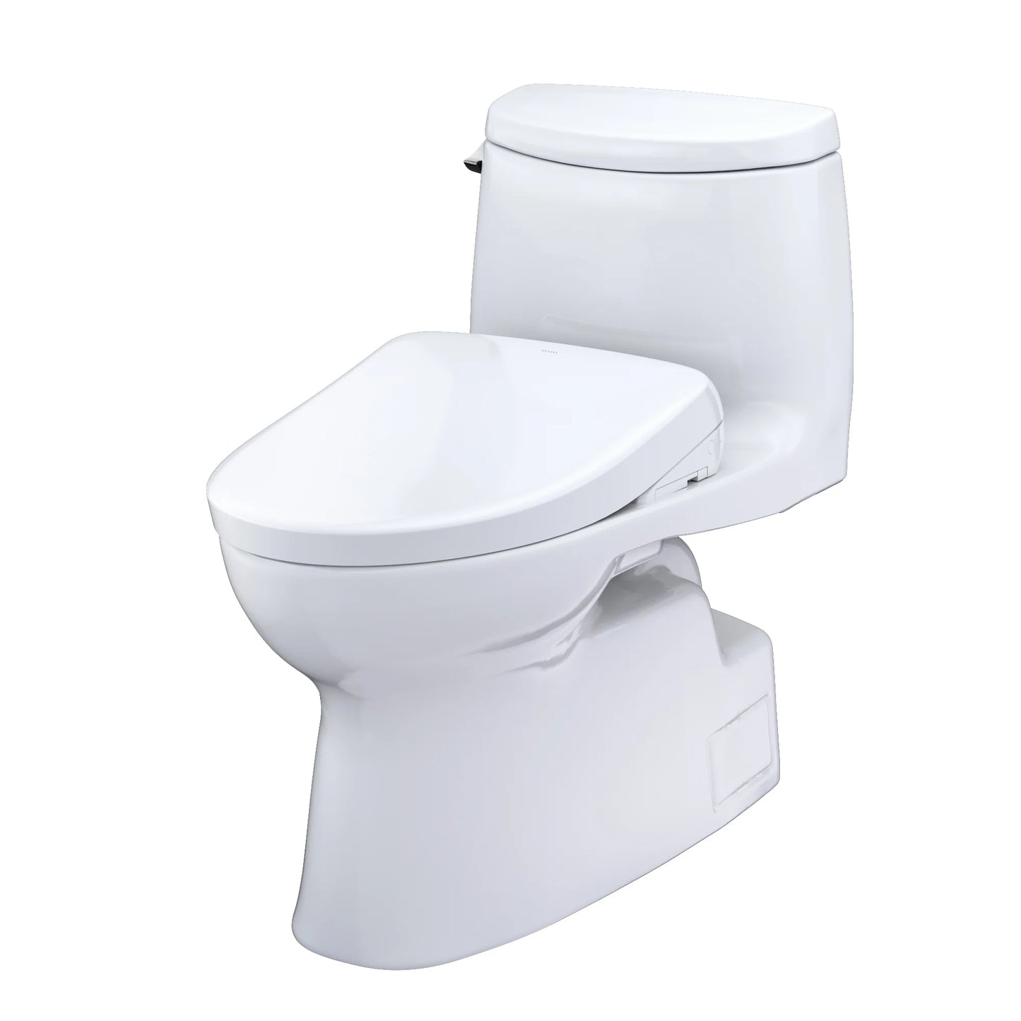 TOTO WASHLET+ Carlyle II 1G One-Piece Elongated 1.0 GPF Toilet and WASHLET+ S7A Contemporary Bidet Seat, Cotton White - MW6144736CUFG#01, MW6144736CUFGA#01