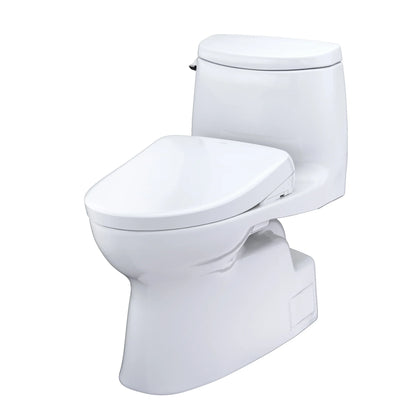 TOTO WASHLET+ Carlyle II 1G One-Piece Elongated 1.0 GPF Toilet and WASHLET+ S7A Contemporary Bidet Seat, Cotton White - MW6144736CUFG#01, MW6144736CUFGA#01