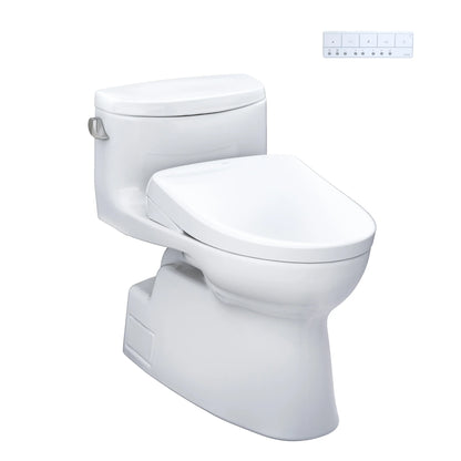 TOTO WASHLET+ Carolina II One-Piece Elongated 1.28 GPF Toilet and WASHLET+ S7A Contemporary Bidet Seat, Cotton White - MW6444736CEFG#01