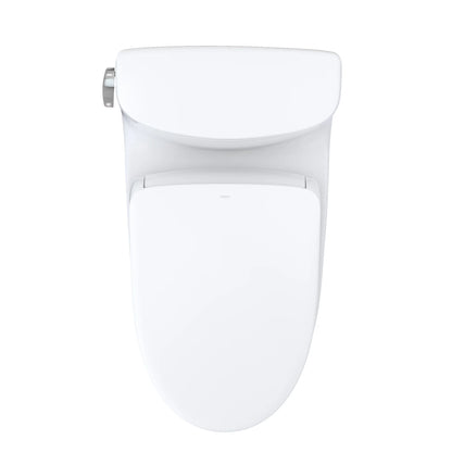 TOTO WASHLET+ Carolina II One-Piece Elongated 1.28 GPF Toilet and WASHLET+ S7A Contemporary Bidet Seat, Cotton White - MW6444736CEFG#01