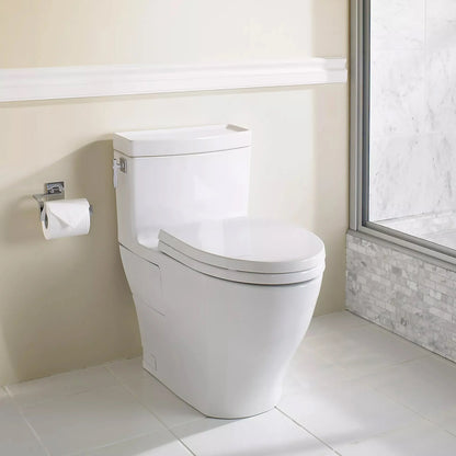 TOTO Aimes One-Piece Elongated 1.28 Gpf Skirted Toilet - Cotton White - Washlet+ Ready