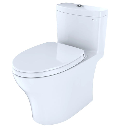 TOTO Aquia IV One-Piece Elongated 1.28 & .9 Gpf Skirted Toilet - Cotton White - Washlet+ Ready