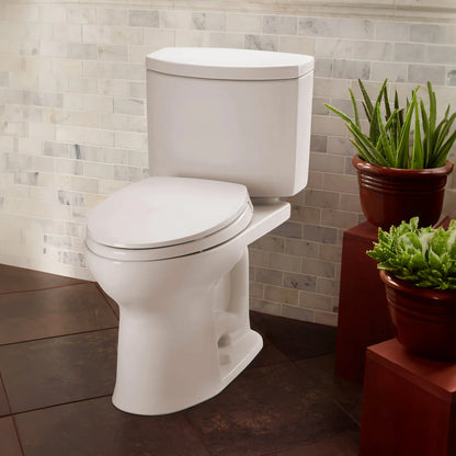 TOTO Drake II Two-Piece Elongated 1.28 Gpf Toilet - Cotton White - Washlet+ Ready