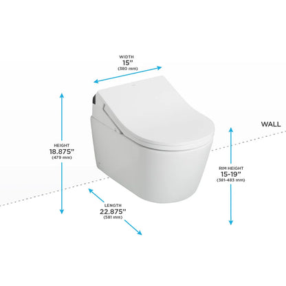 TOTO RP Washlet+ RX Wall-Hung Toilet 1.28 GpF & 0.9 GpF