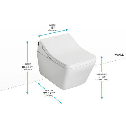 TOTO SP Washlet+ SX Wall-Hung Toilet 1.28 Gpf & 0.9 Gpf